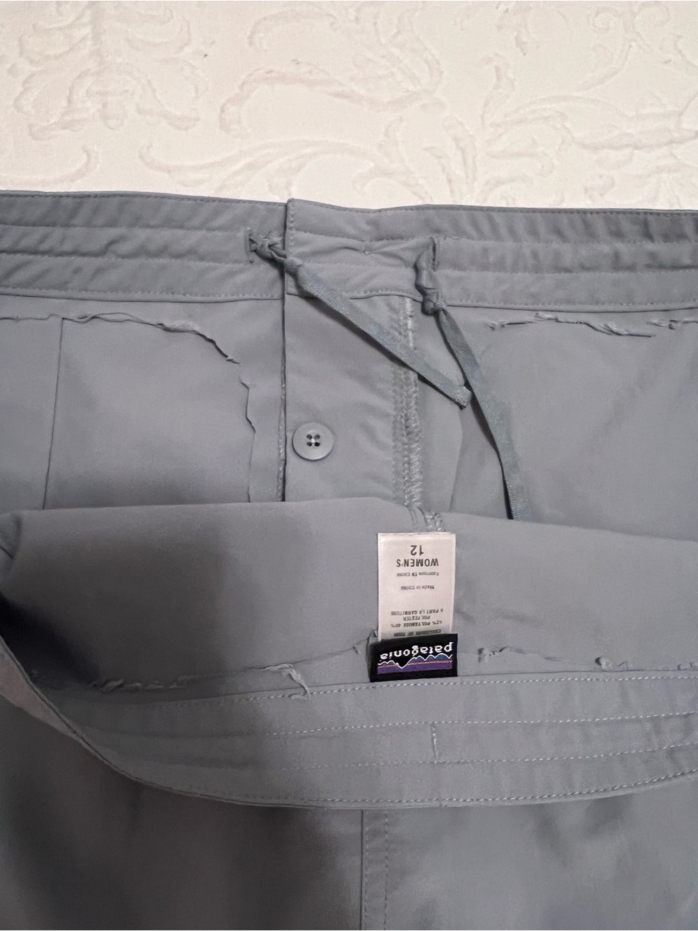 Patagonia Slate Gray/Green Outdoor Skirt with Drawstring and Pockets size 12 - Picture 13 of 13